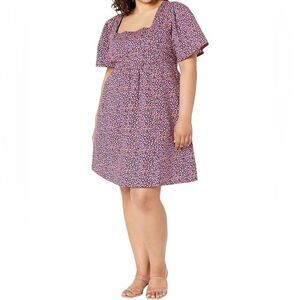 Draper James Babydoll Dress Size 2X Nassau Navy Floral Empire Waist Cotton Mini